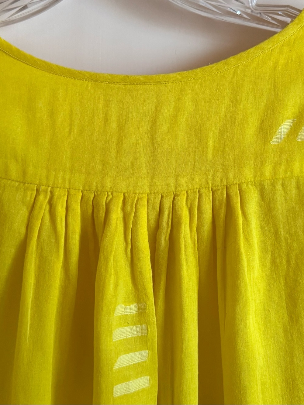 World of Crow ππ¦ββ¬ Vibrant Yellow Jamdani Dress OS 5x 2x 1x FLAW - Picture 6 of 10